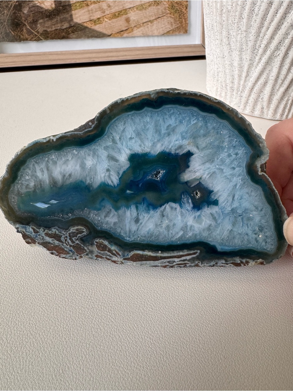 Blue Agate Geode Slice